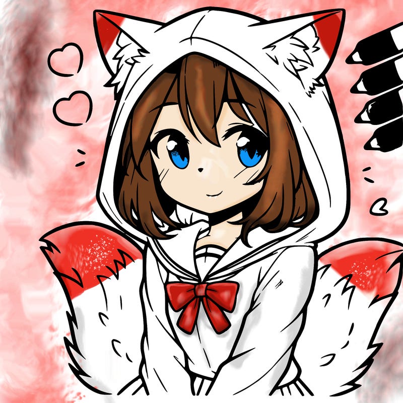 manga cat girl in hoodie