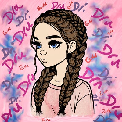 realistic girl with braids