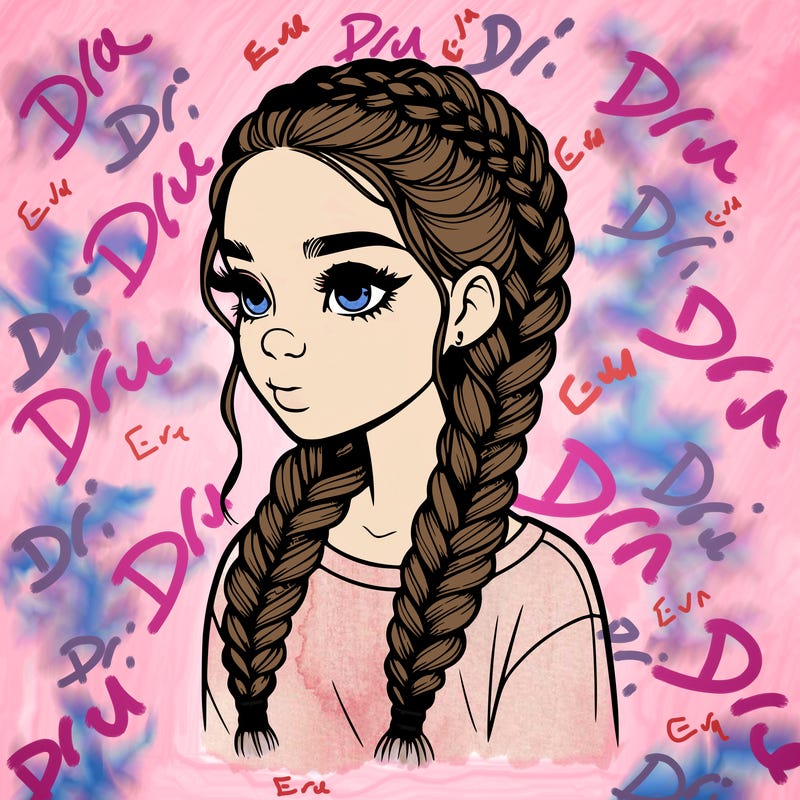 realistic girl with braids