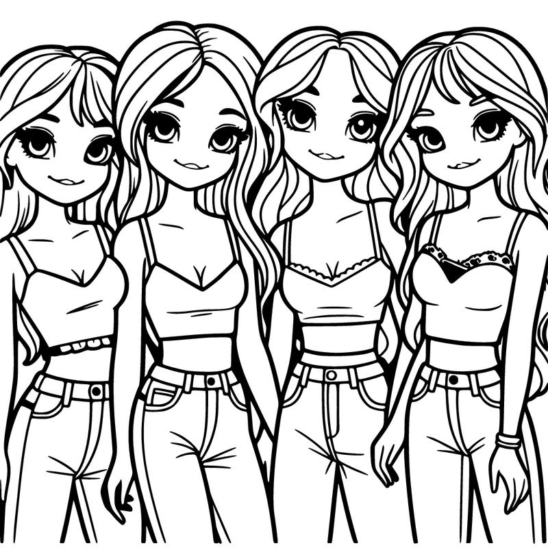 a group of teen girls with crop tops on