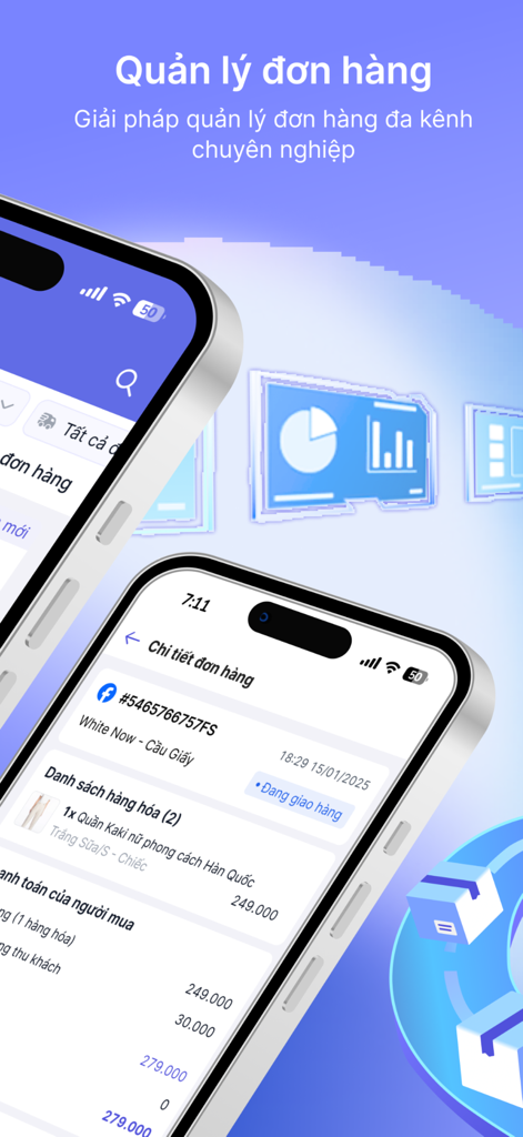 Interfaz de la aplicación móvil MISA eShop para la gestión de pedidos omnicanal y el seguimiento de ventas