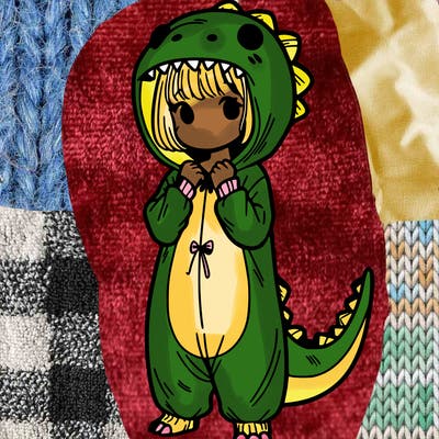 dino onesies on girl