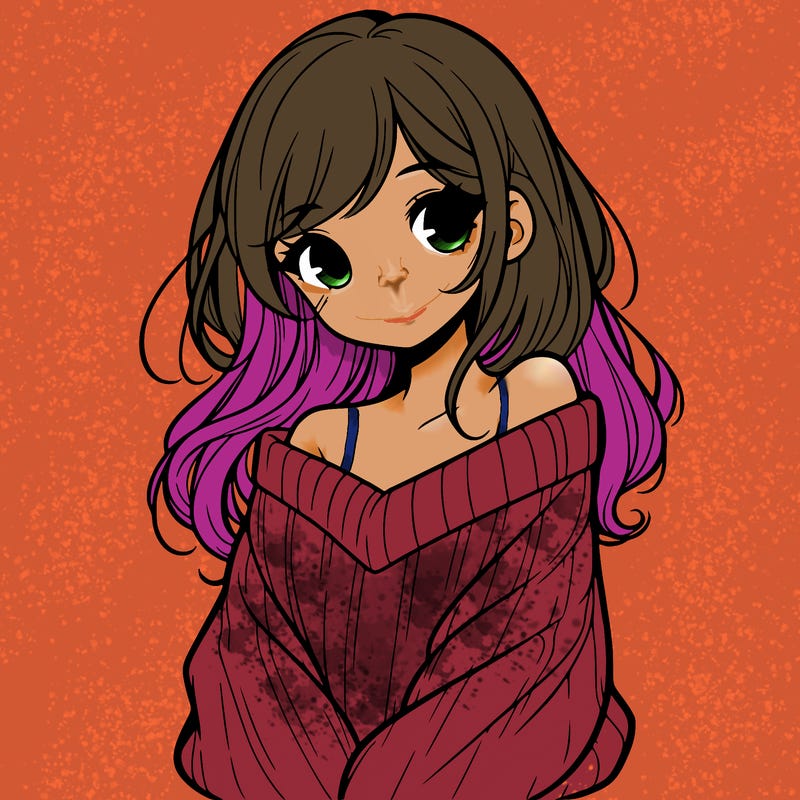 shy pretty girl wearing a sweater that is falling off one shoulder portrait
