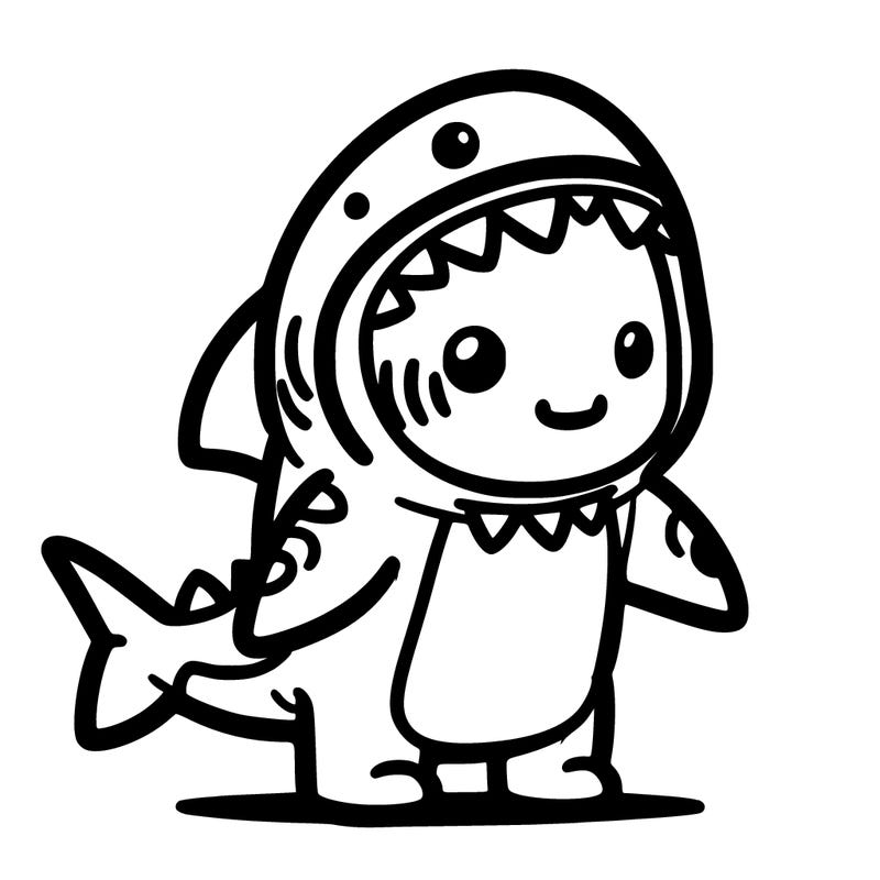 shark in a dinosaurs costume