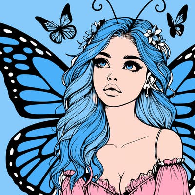 butterfly fairy realistic girl