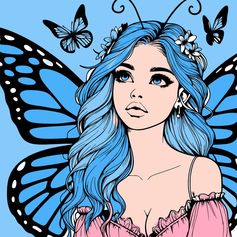 butterfly fairy realistic girl