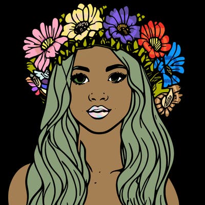 girl with flowers crown