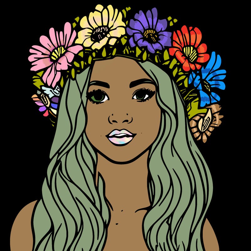girl with flowers crown