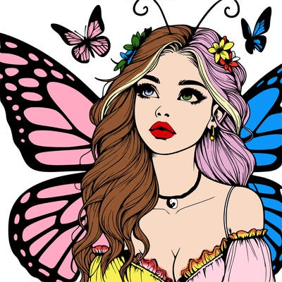butterfly fairy realistic girl