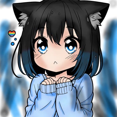 shy anime catgirl