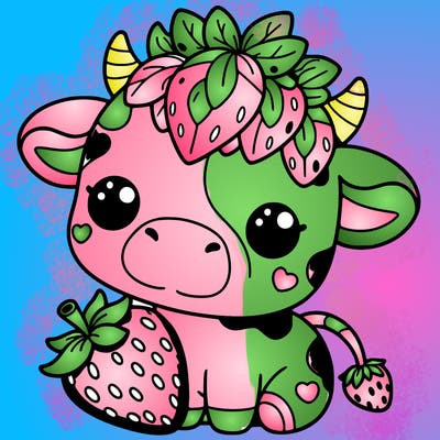cute strawberry cow