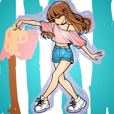 realistic girl danceing