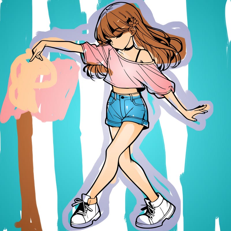 realistic girl danceing