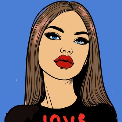 realistic woman with full lips