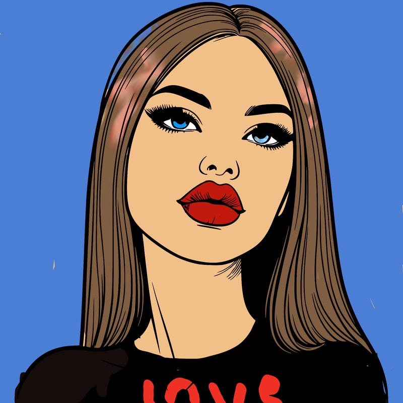 realistic woman with full lips