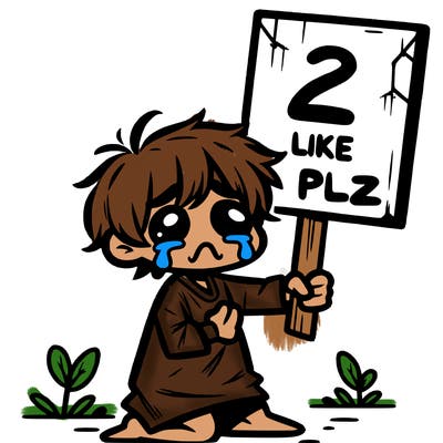 small poor toddler crying with sign that says 2 like plz