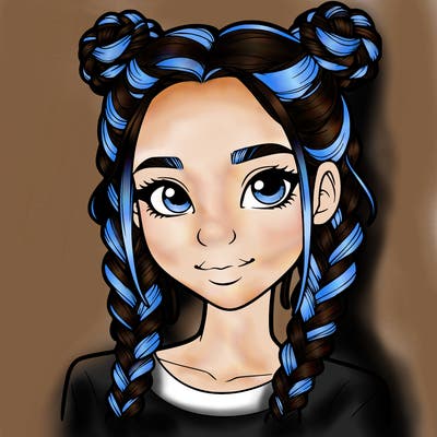 realistic girl with braids