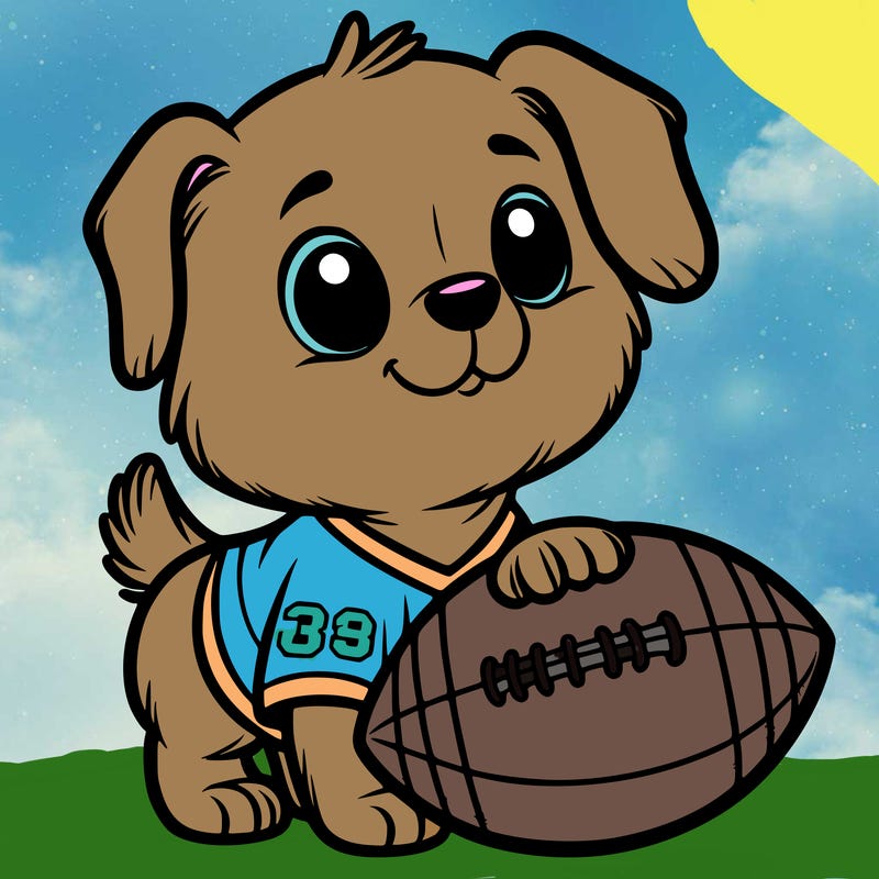dog in a football