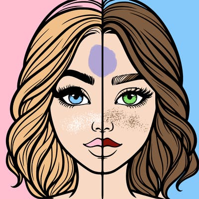 realistic girl split half