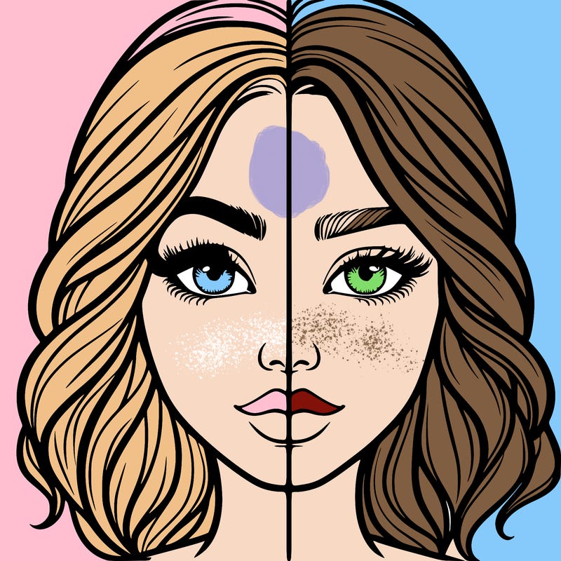 realistic girl split half