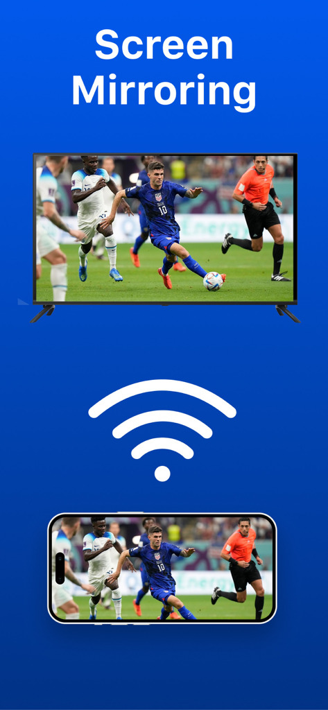 IPTV Smart Player⁺ - IPhone screen mirroring live soccer to a television using IPTV Smart Player