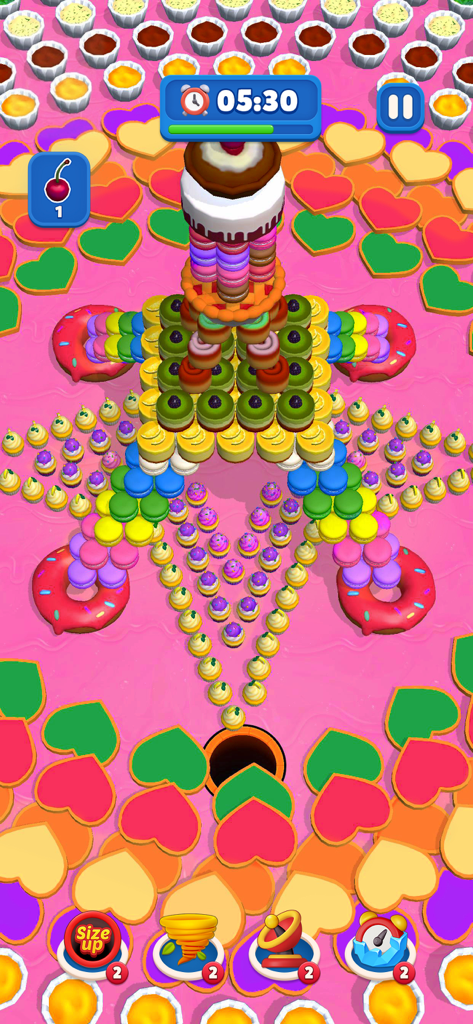 Ever Eater 3D - Un buco nero che inghiotte vari dolci colorati in 3D e caramelle a forma di cuore in Ever Eater 3D