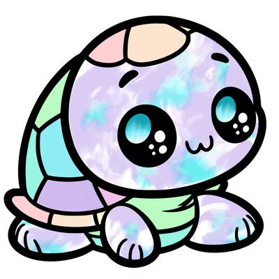 cute little animated turtle