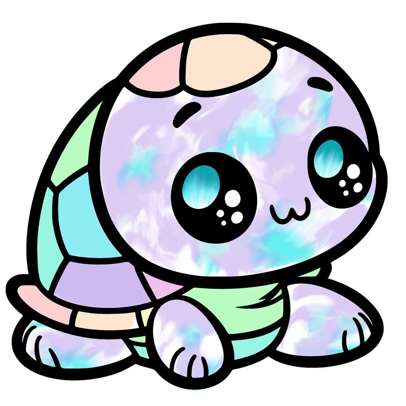 cute little animated turtle