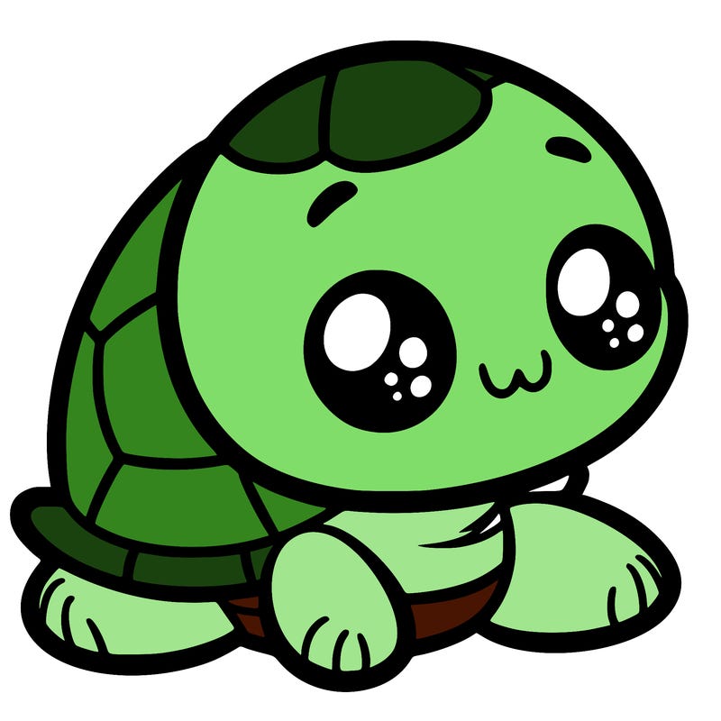 cute little animated turtle