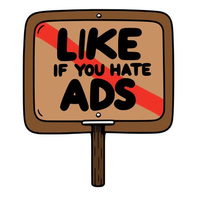 a sign that says like if you hate ads
