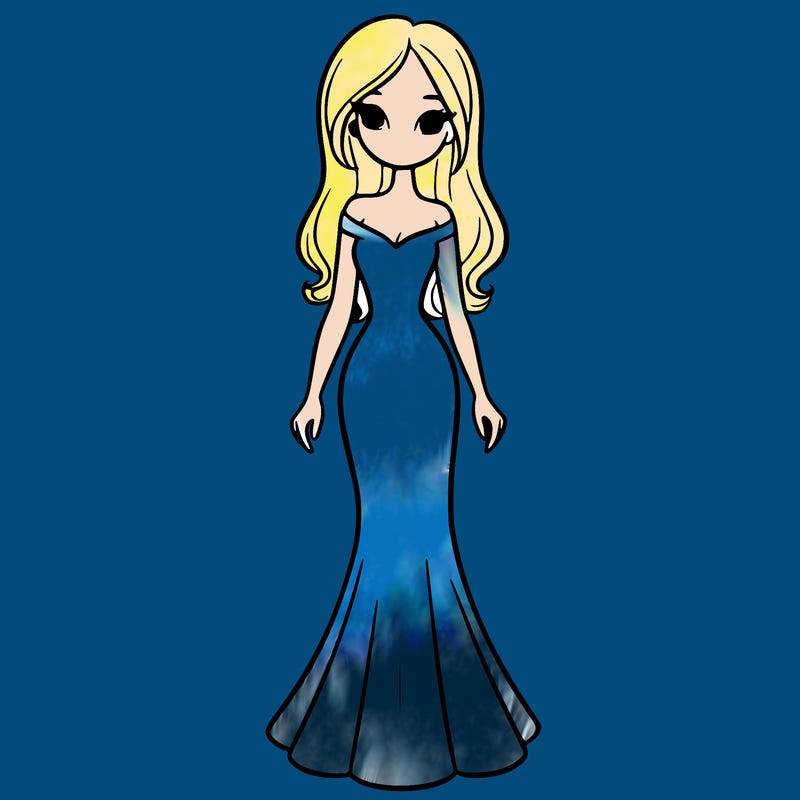 girl in long fitted dress