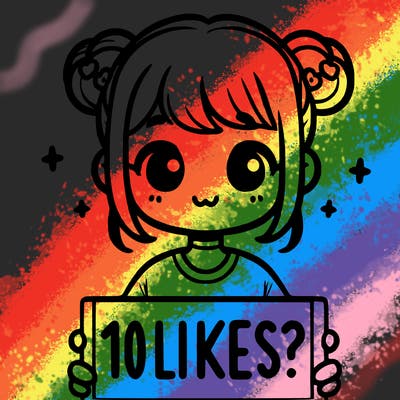 cute girl that is holding a sign that says 10 likes?