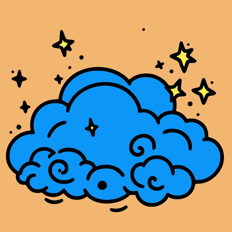 pink starry cloud sky