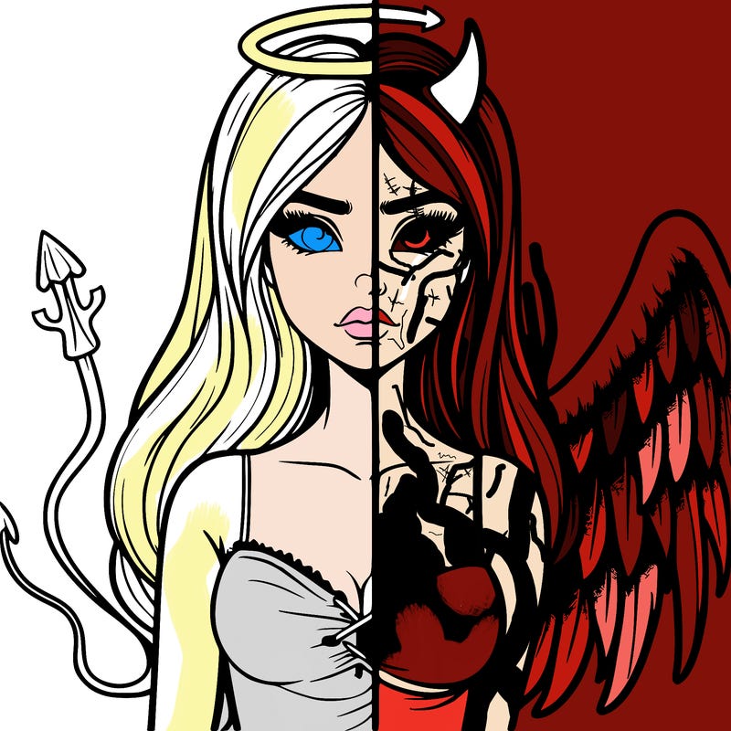 devil vs angel realistic girl