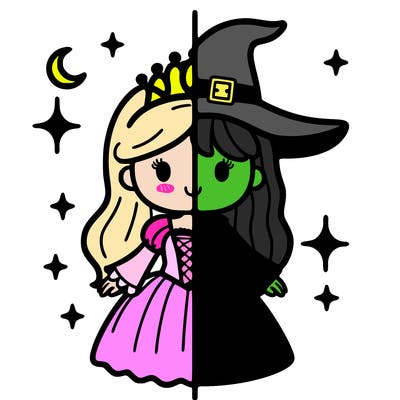 split princess and witch