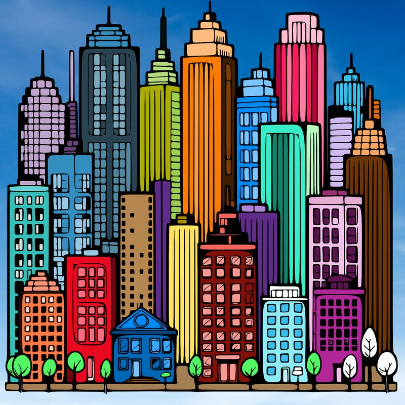 a city with skyscrapers