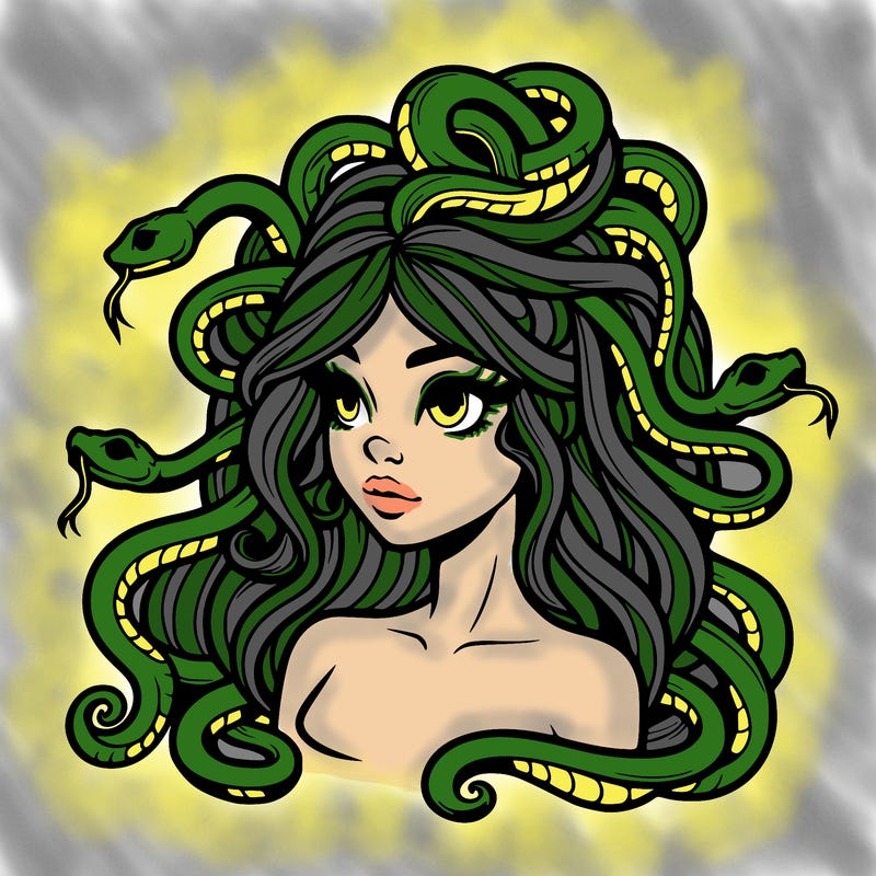 realistic medusa with snakes in her hair