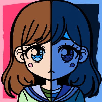 a split of a girl