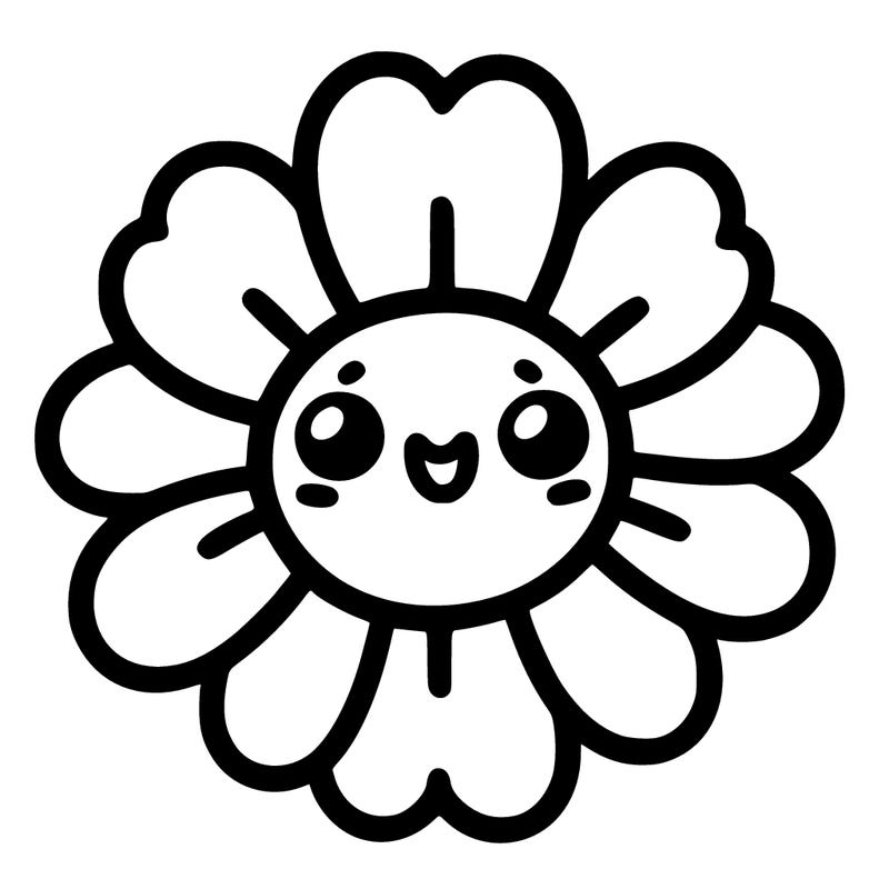 flower with cute smiley face