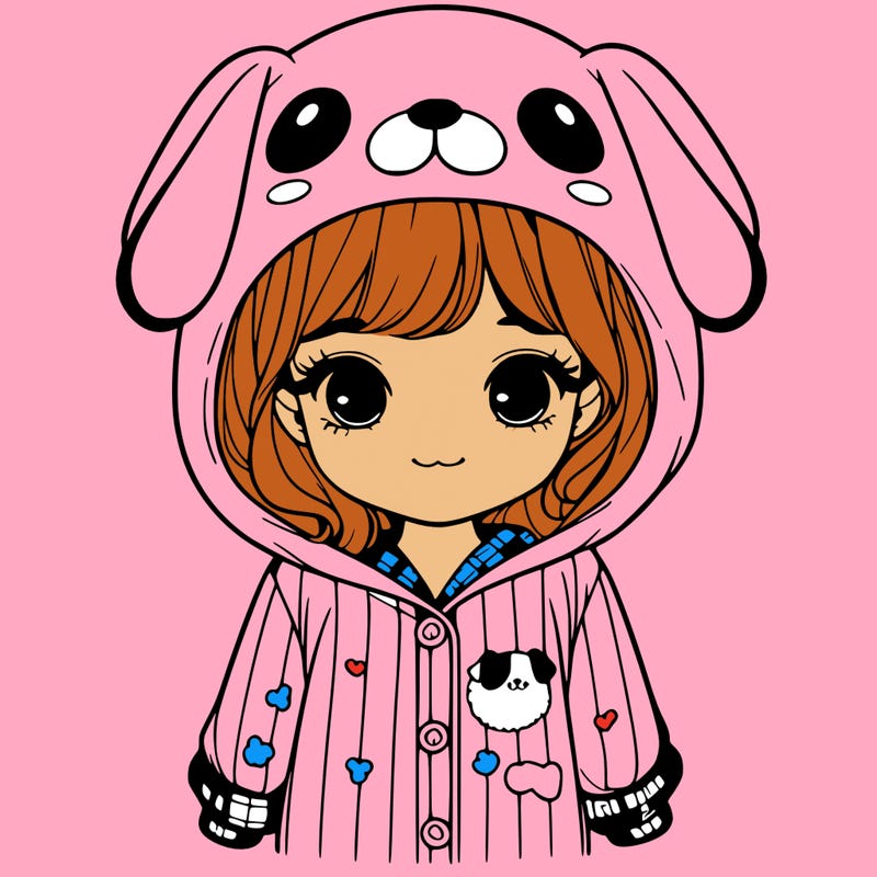 realistic girl in dog pjs