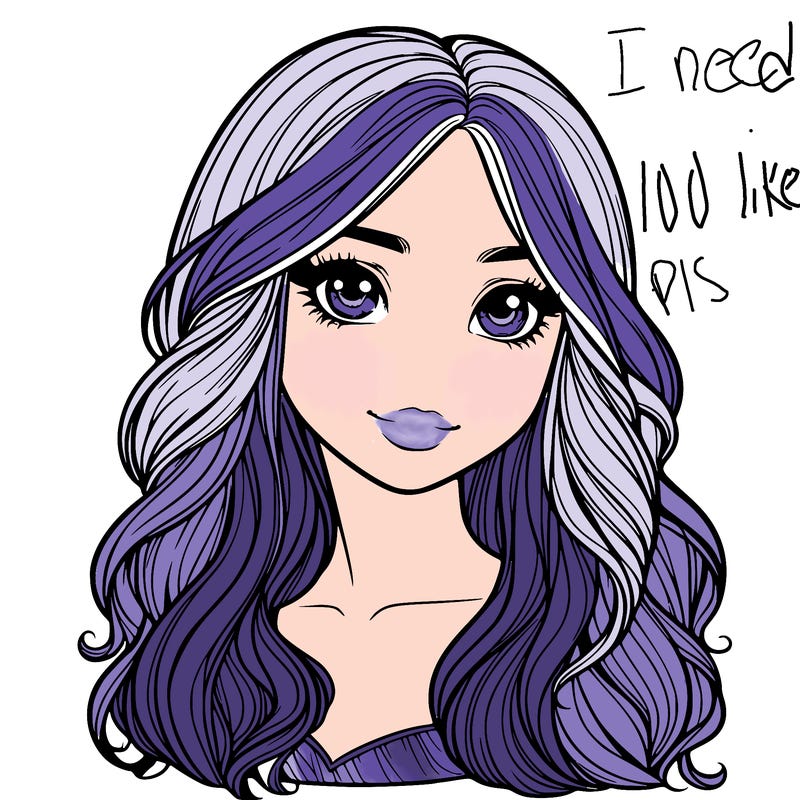 realistic girl with pretty hair