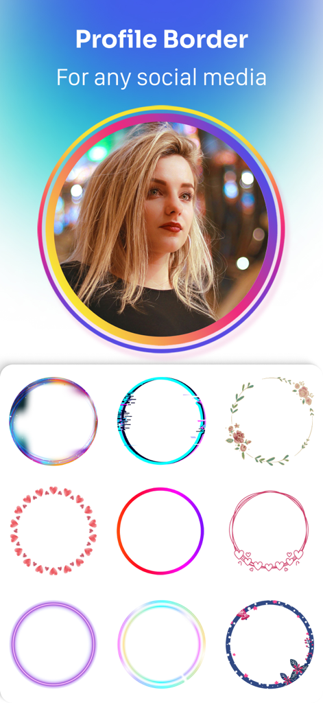 Passport Photo Maker・ID Photo - A variety of colorful circular borders for social media profile pictures