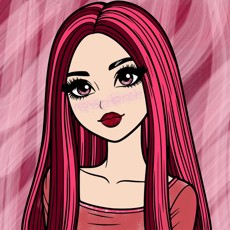 realistic girl with straight and long hair