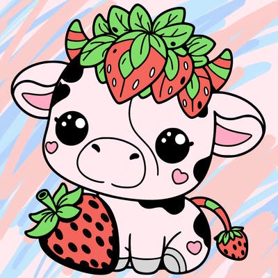 cute strawberry cow