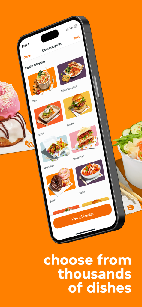 Bistro.sk mobile app screen showing popular food categories like pizza and burgers.