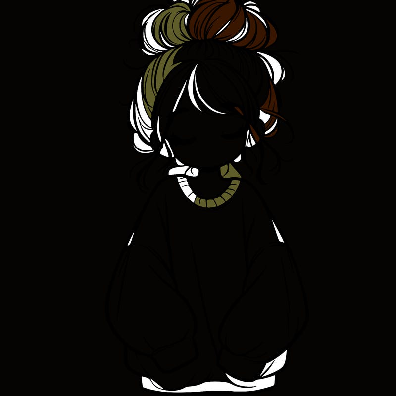 girl with baggy sweatshirt and messy bun