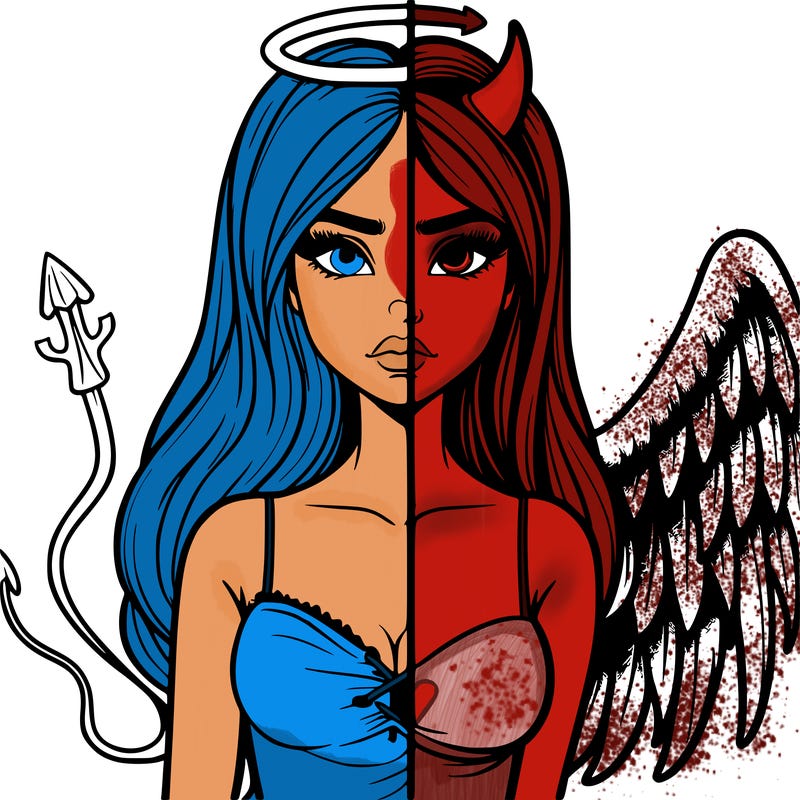 devil vs angel realistic girl