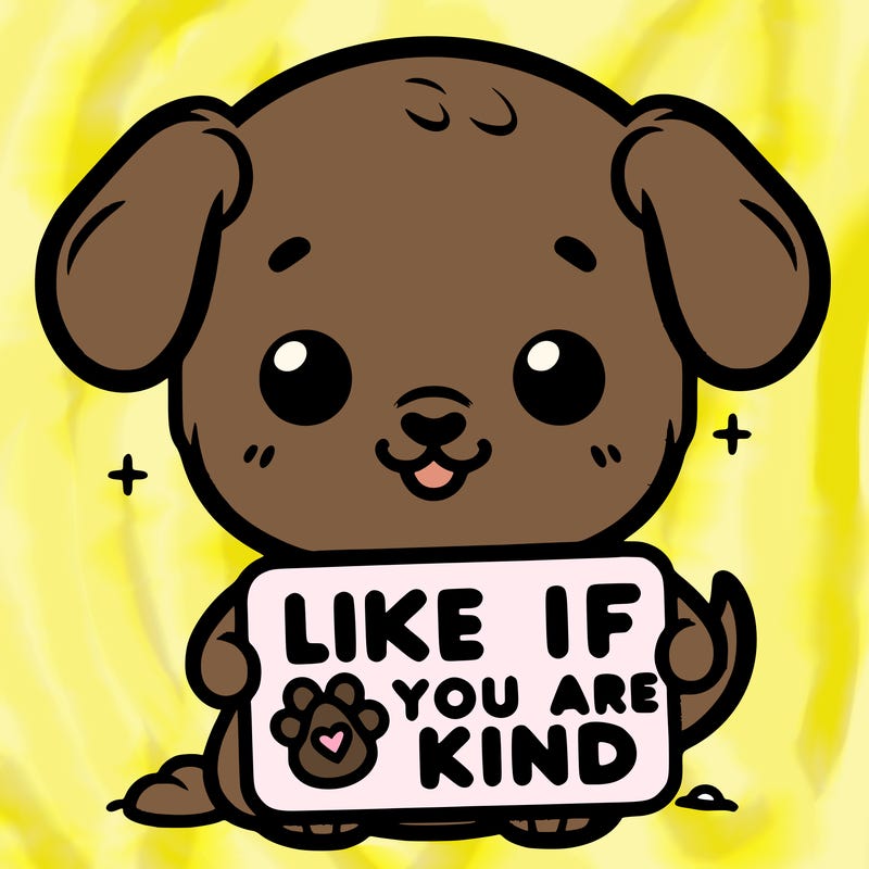 make a sign that says like if you are kind with a cute little dog
