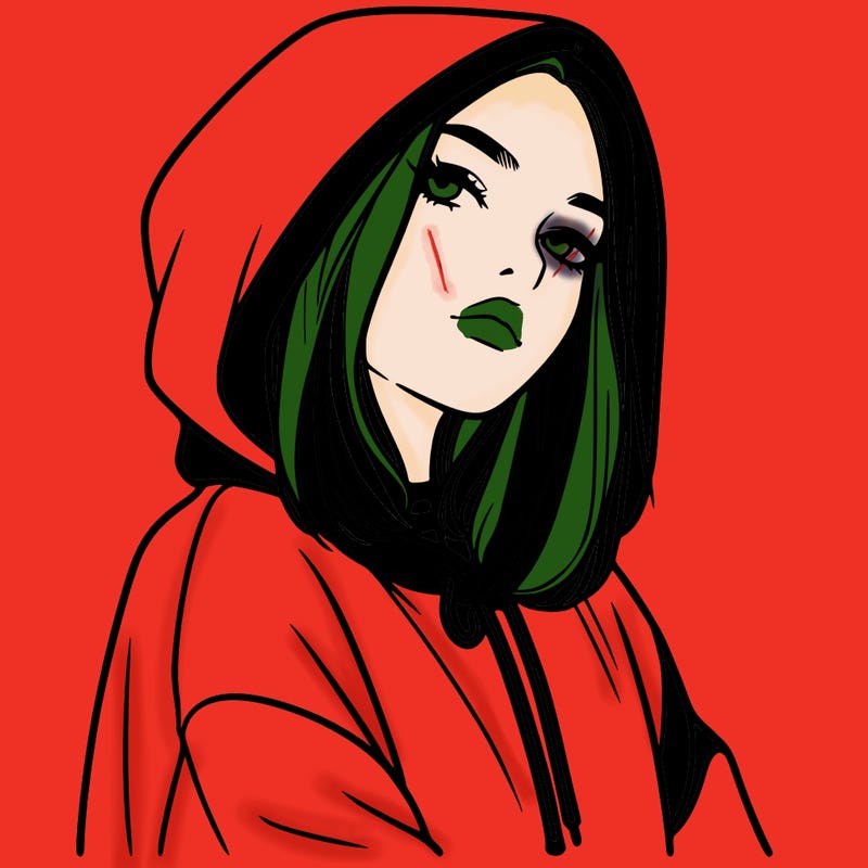 a realistic girl in a hoodie