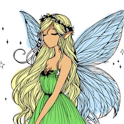 ethereal realistic fairy girl